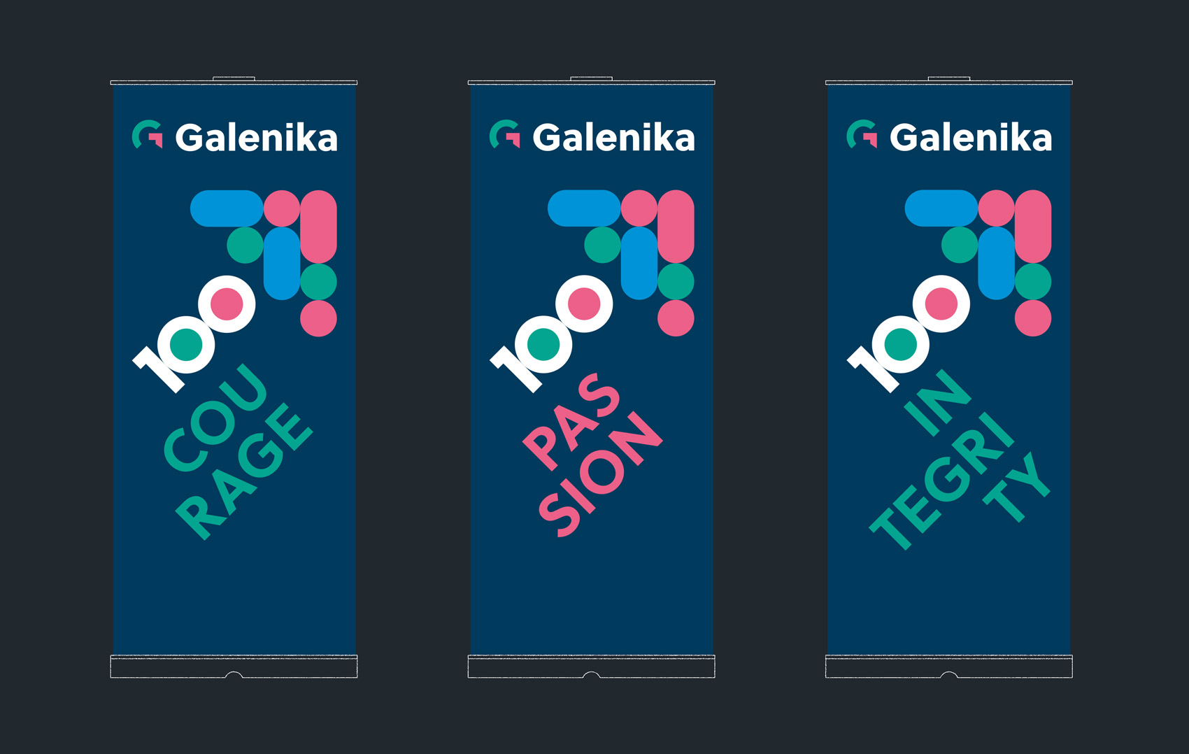 Galenika 100 branding design